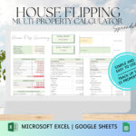 House Flipping Calculator: Real Estate Multi Property Budget Inside House Flipping Budget Worksheet
