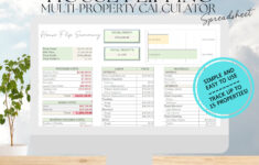 House Flipping Calculator: Real Estate Multi-Property Budget inside House Flipping Budget Worksheet