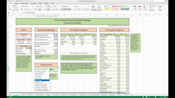 Excel Home Budget Worksheet
