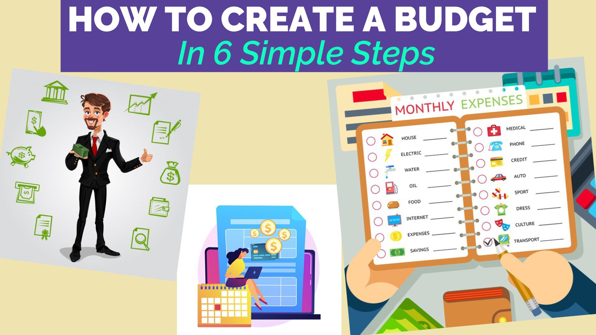 How To Create A Budget In 6 Simple Steps: Easy Peasy Finance For Kids And Beginners with Simple Budgeting Worksheets For Kids
