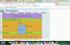 How To Create A Weekly Time Budget In A Spreadsheet intended for Weekly Time Budget Worksheet
