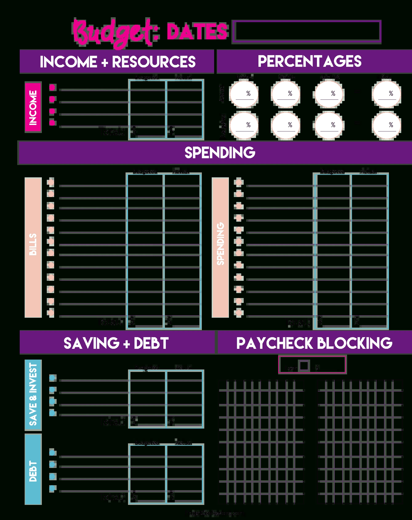 How To Fill Out A Budget Sheet (Simple Tutorial With Paycheck with regard to Kiplinger Budget Worksheet For Retirement