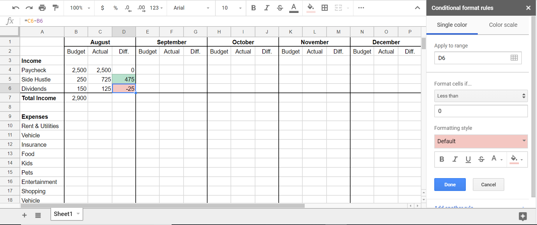 How To Make A Budget In Google Sheets And Microsoft Excel - Tiller in Setting A Budget Worksheet