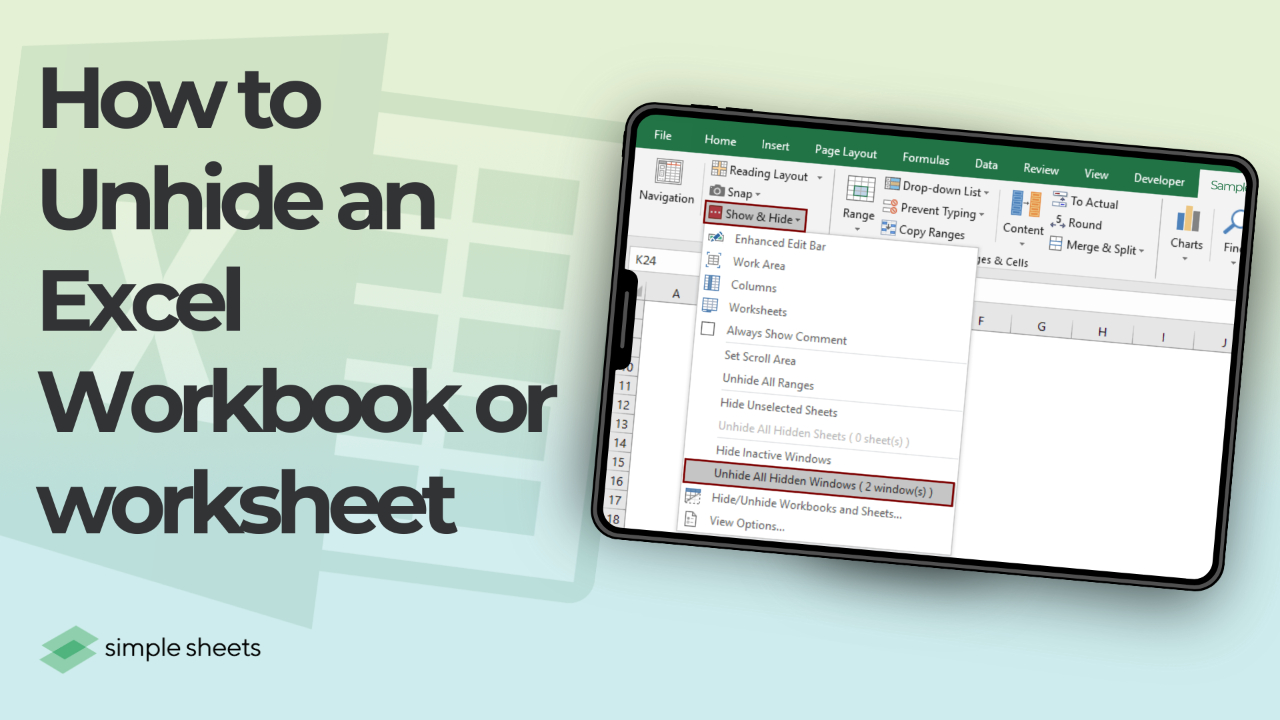 How To Unhide An Excel Workbook Or Worksheet in Hide The Sample Budget Worksheet And Then Unhide