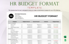 Hr Budget Format Template In Excel, Google Sheets – Download with regard to Sample Recruitment Budget Worksheet