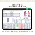 Indian Wedding Planner Spreadsheet   Etsy In Tamil Marriage Budget Worksheet