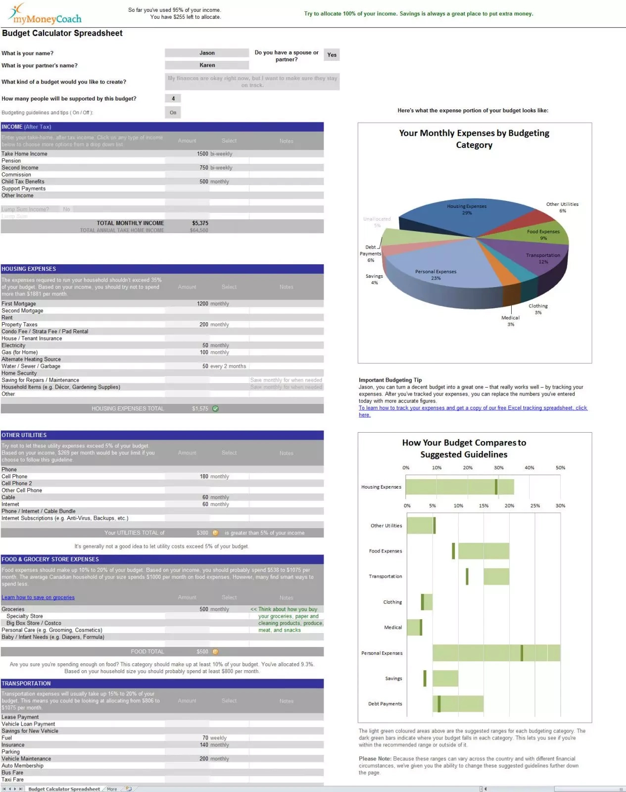 Intelligent, Free Excel Budget Calculator Spreadsheet | Download inside Interactive Budgeting Worksheet