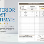 Interior Cost Estimate Template In Excel, Google Sheets   Download Regarding Interior Design Budget Worksheet