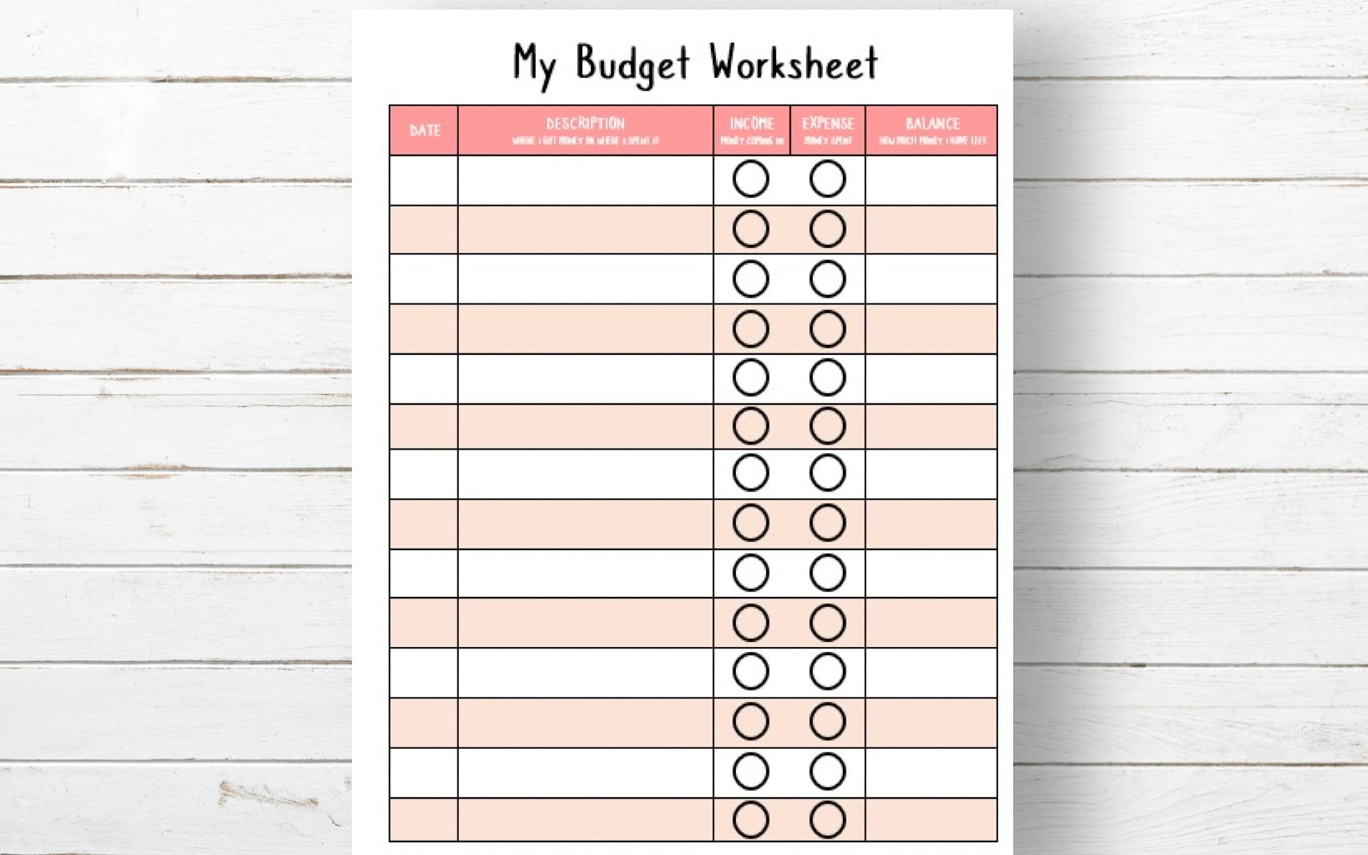 Kids Budget Worksheet • Instant Download - Etsy regarding Budget Worksheets For Kids