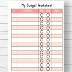 Kids Budget Worksheet • Instant Download   Etsy With Regard To Kids Budget Sheets Printable