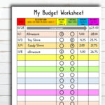 Kids Budgeting Worksheet • Instant Download   Etsy For Budgeting Worksheets For Children