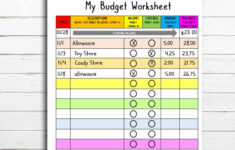 Kids Budgeting Worksheet • Instant Download - Etsy for Budgeting Worksheets For Children