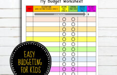Kids Budgeting Worksheet • Instant Download - Etsy Uk pertaining to Budgeting Worksheet For Students