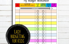 Kids Budgeting Worksheet • Instant Download - Etsy Uk regarding Budget For Kids Worksheet