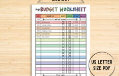 Kids Budgeting Worksheet, Savings Goal Worksheet, Kid Allowance regarding Budget Your Money Worksheet
