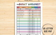 Kids Budgeting Worksheet, Savings Goal Worksheet, Kid Allowance within Budgeting Worksheets Year 5