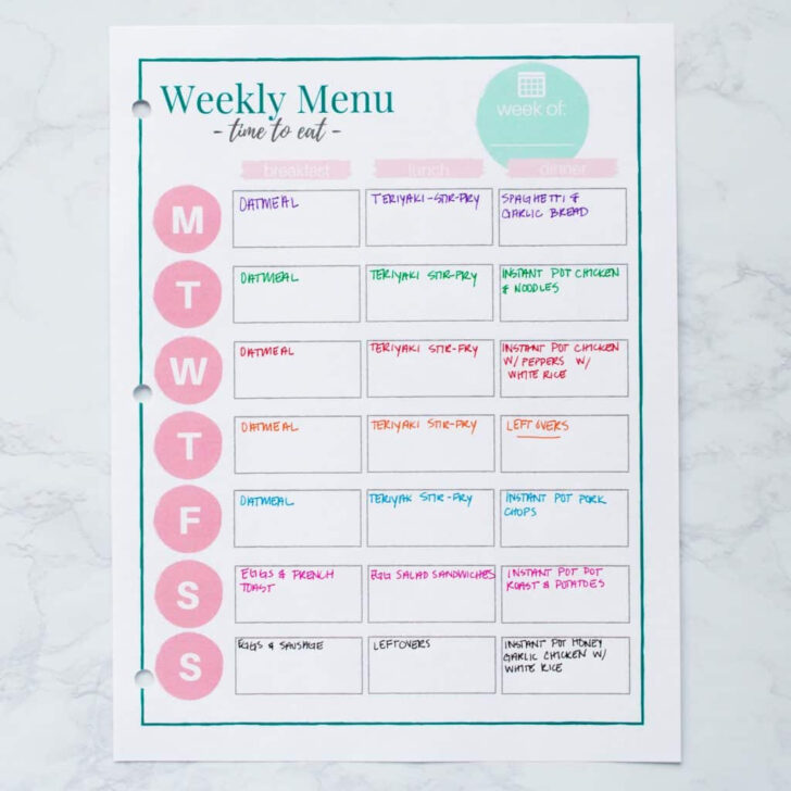 Meal Planning Budget Worksheet Meal Planning Budget Worksheet