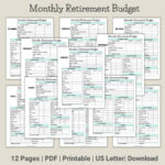 Monthly Retirement Budget, Retirement Budget, Retirement Planning Inside Retirement Budget Worksheet Free Download