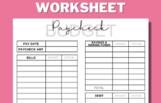 Paycheck Budget Printable, Budget Worksheet, Budget Binder, Weekly throughout Budgeting Worksheets Uk