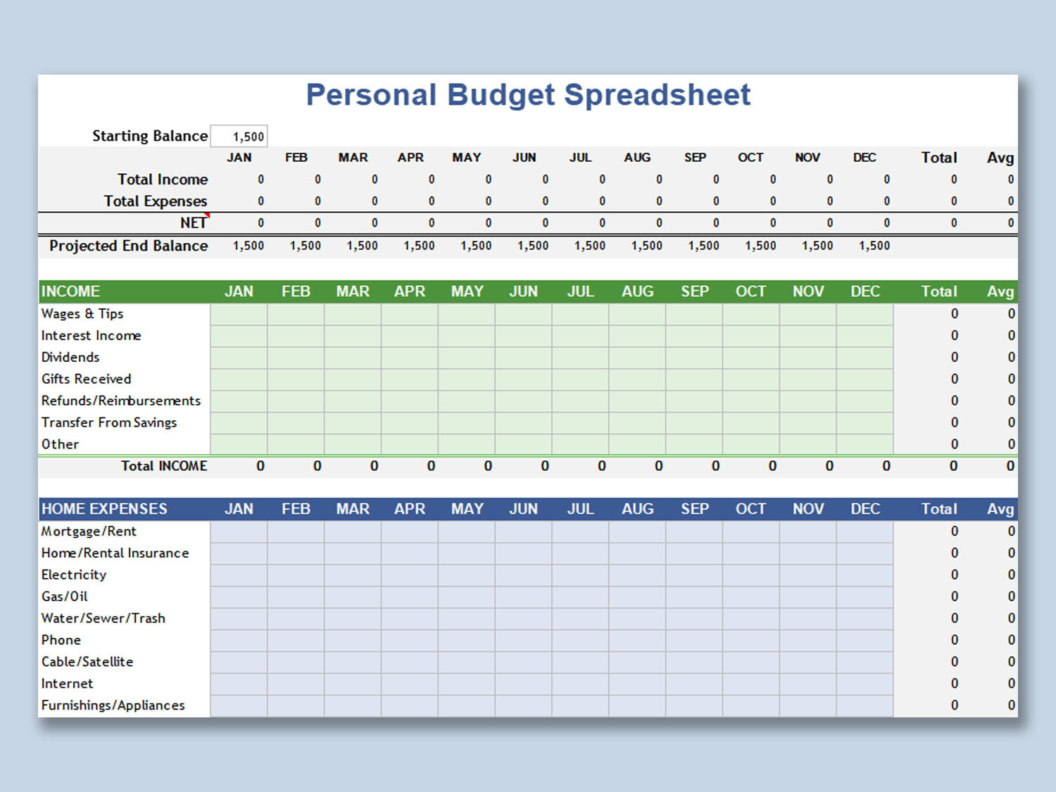 Personal Budget Template Excel Sheet | Wps Office Academy intended for Personal Household Budget Worksheet