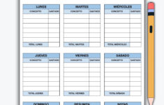 Personal Expenses Template In Spanish, Weekly Expenses, A4 Pdf To intended for Monthly Budget Worksheet in Spanish