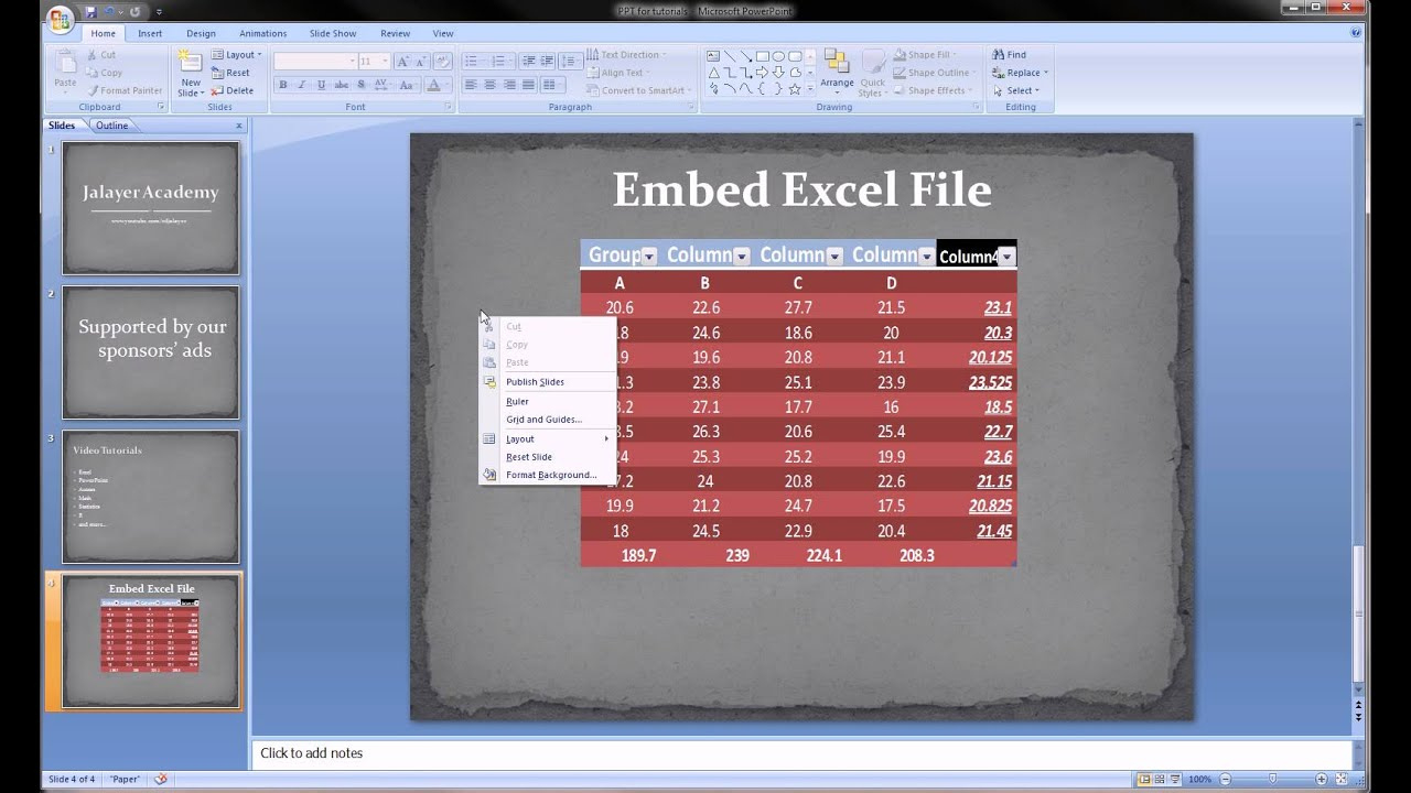 Powerpoint - Embed Excel Spreadsheet Into Slides throughout Embed The Pb Sample Budget.Xlsx Worksheet in Slide 3