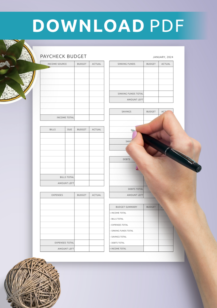 Free Budget By Paycheck Worksheets Free Budget By Paycheck Worksheets