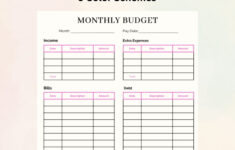 Printable Budget- Monthly Budget- Track Expenses- Budget With Debt in My Frugal Home Monthly Budget Worksheet