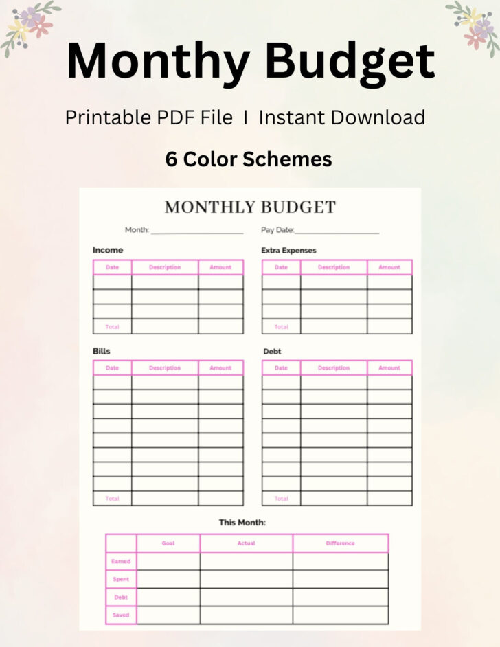 My Frugal Home Monthly Budget Worksheet My Frugal Home Monthly Budget Worksheet