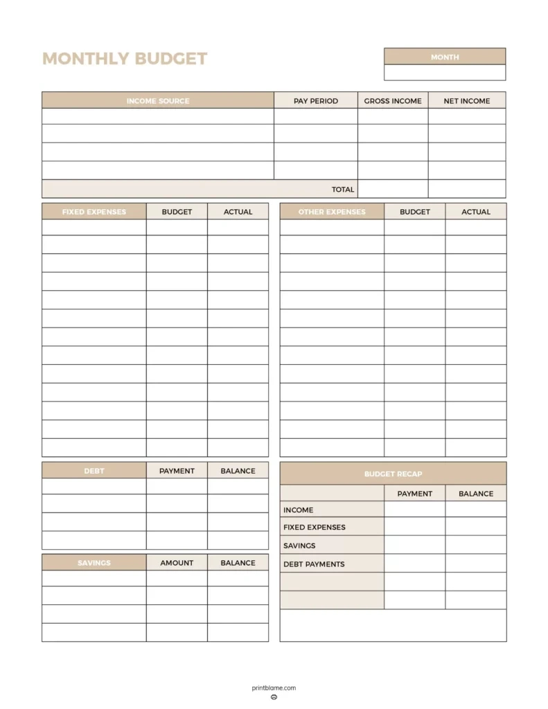 Printable Budget Worksheet Free - 16 Budget Sheet Printables pertaining to Rework A Budget Worksheet