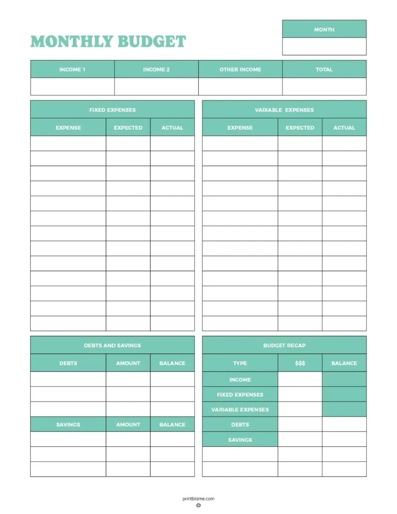 Printable Budget Worksheet Free - 16 Budget Sheet Printables with regard to Rework A Budget Worksheet