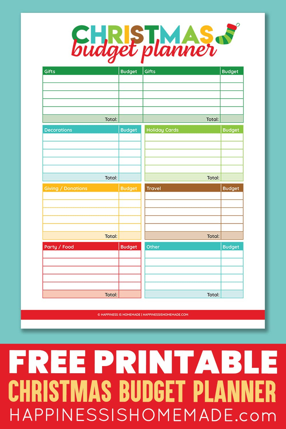 Printable Christmas Budget Planner - Happiness Is Homemade within Christmas List Budget Worksheet