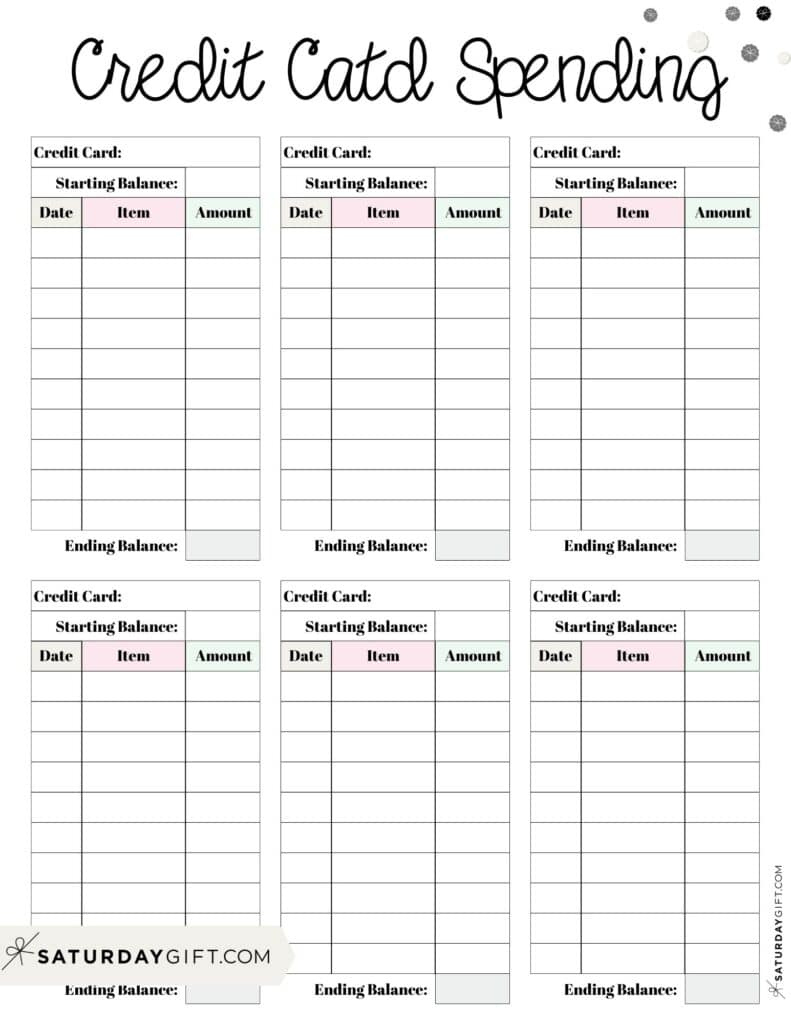 Printable Credit Card Spending Tracker + Tips inside Credit Card Budget Worksheet
