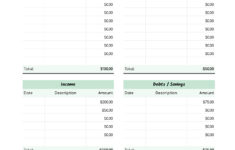 Printable Monthly Budget Free Google Sheets &amp; Excel Template - Gdoc.io within Free Monthly Home Budget Worksheet
