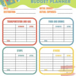 Printable Road Trip Budget Planner   Color & Black/White Versions For Road Trip Budget Worksheet