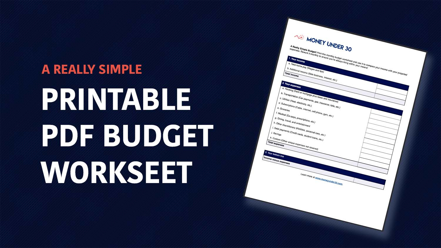 Really Simple Budget Worksheet - Printable Pdf for Real Simple Budget Worksheet
