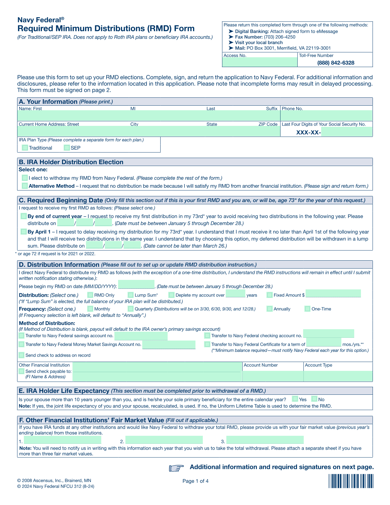 Required Minimum Distributions (Rmd) Form with regard to Navy Federal Budget Worksheet