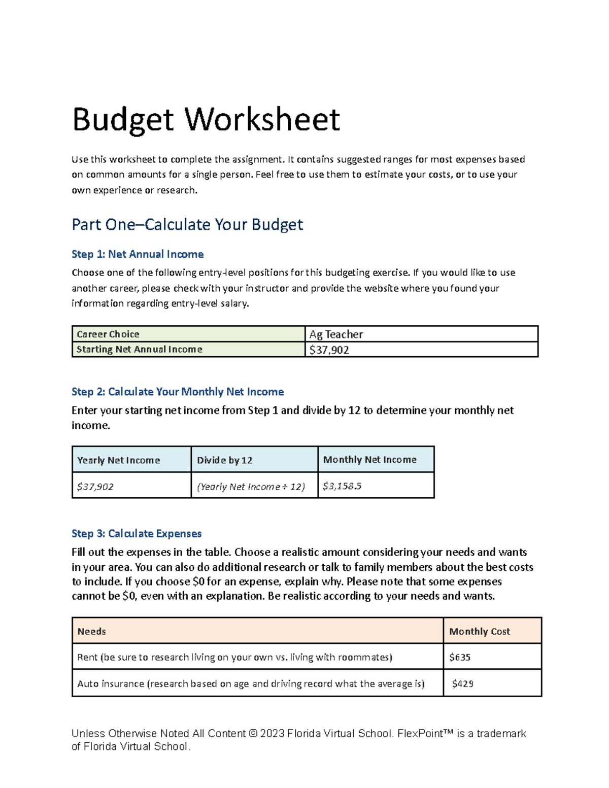 Salary-Based Budgeting Worksheet - Monthly Financial Overview within Salary Based Budgeting Worksheet