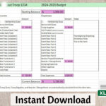 Scout Troop Budget Spreadsheets   Troop Leader Resource For Troop In Troop Budget Planning Worksheet