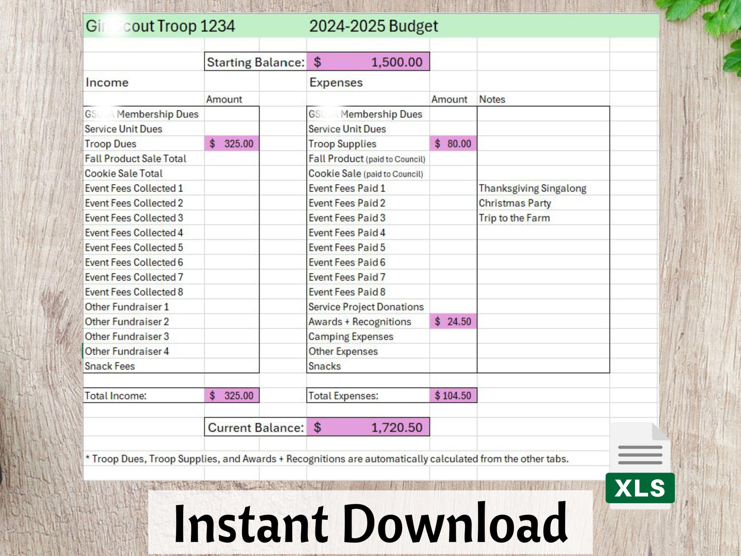 Scout Troop Budget Spreadsheets - Troop Leader Resource For Troop in Troop Budget Planning Worksheet