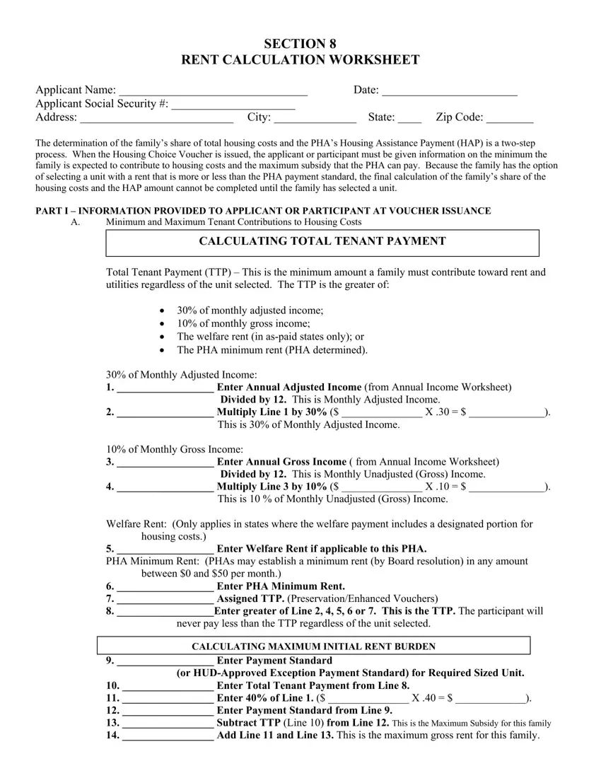 Section 8 Rent Calculation Worksheet Pdf Form - Formspal within Hud Budget Based Rent Increase Worksheet