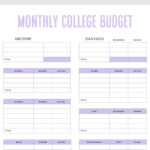 Simple Budget Template For College Students (Free Pdf) In Basic Budgeting Worksheets For Students