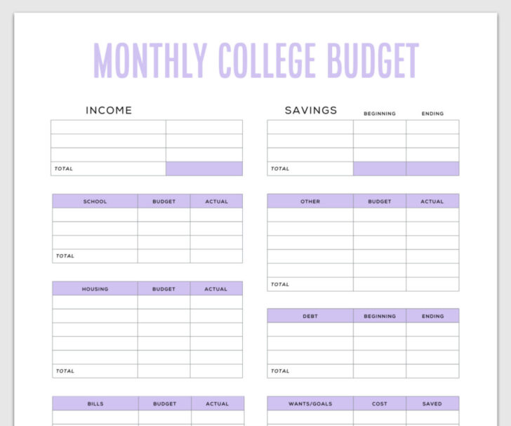 Basic Budgeting Worksheets For Students Basic Budgeting Worksheets For Students