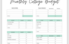 Simple Budget Template For College Students (Free Pdf) throughout The Student Budget Worksheet Answer Key