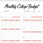 Simple Budget Template For College Students (Free Pdf) Within The Student Budget Worksheet Answers