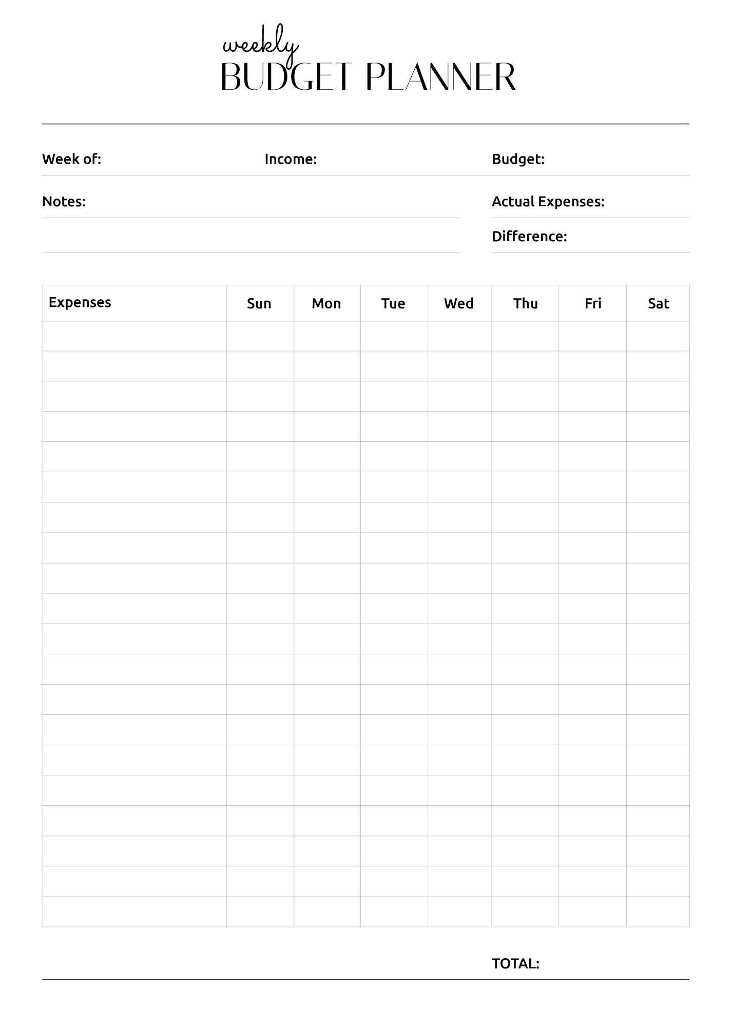 Simple Weekly Budget Free Google Docs Template - Gdoc.io regarding Simple Weekly Budget Worksheet