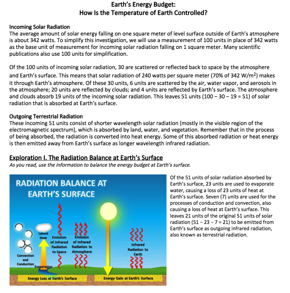 Solved Earth&amp;#039;S Energy Budget: How Is The Temperature Of | Chegg with regard to Earth Energy Budget Worksheet Answers