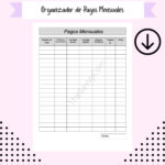 Spanish Bill Payment Tracker, Spanish Monthly Payments Organizer With Regard To Monthly Budget Worksheet In Spanish