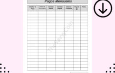 Spanish Bill Payment Tracker, Spanish Monthly Payments Organizer with regard to Monthly Budget Worksheet in Spanish