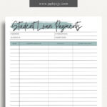 Student Loan Payment Log Printable Pdf Template   Boho For Student Loan Budget Worksheet